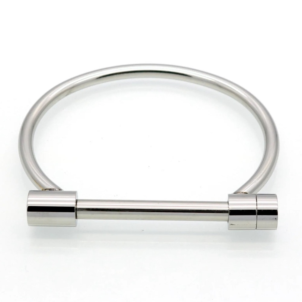 D-Shape Bar Screw Shackle Bangle Bracelet